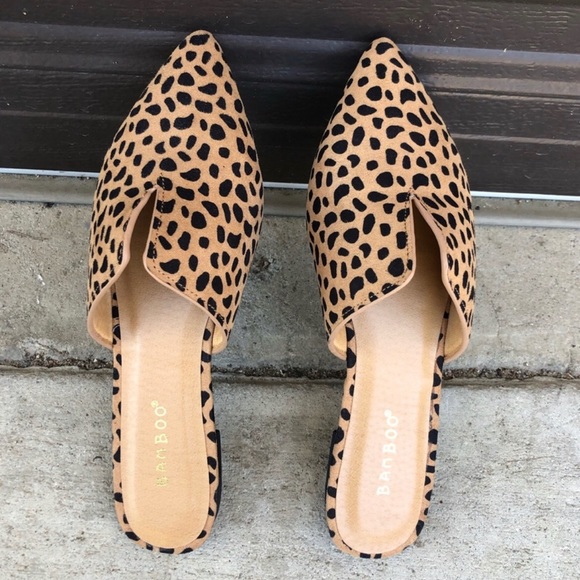 Leopard print slip on mules / flats sizes 7-10 - Picture 4 of 10